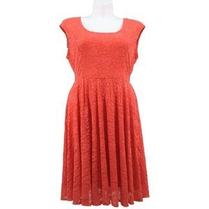 Torrid Fit and Flare Dress Size 2 Coral Lace